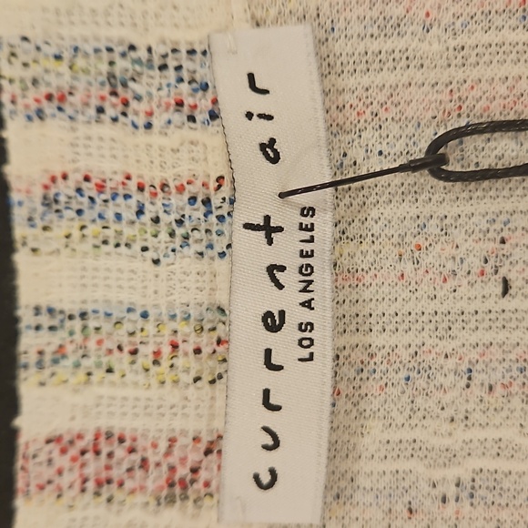 💕CURRENT AIR💕 Short Sleeve Button Front Tie Front Top ~ Striped NWT - Picture 8 of 8